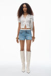 Alexander Wang vintage light indigo high-rise mini short in cotton denim