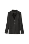 alexander wang crystal pinstripe shirt in silk charmeuse black