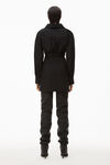 alexander wang button up dress in compact cotton black
