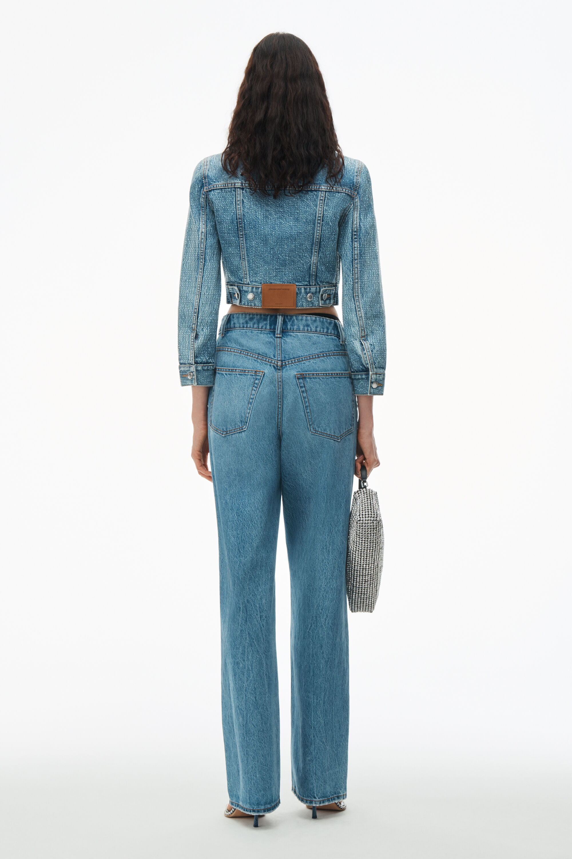 ASYMMETRICAL BIKINI LAYER JEANS in VINTAGE LIGHT INDIGO | fitted 