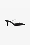 alexander wang delphine 65 logo strap mule in viscose black