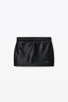 Alexander Wang black black satin faille logo miniskort