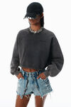 Alexander Wang washed black black cropped sweatshirt with logo