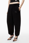 alexander wang puff logo sweatpant in structured terry    black