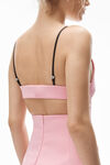 alexander wang cutout dress with charms in heavy satin prism pink