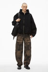 Alexander Wang black logostickerei übergroßer kapuzenpullover aus baumwolle