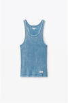 Alexander Wang washed blue classic racer tank in ribbed cotton