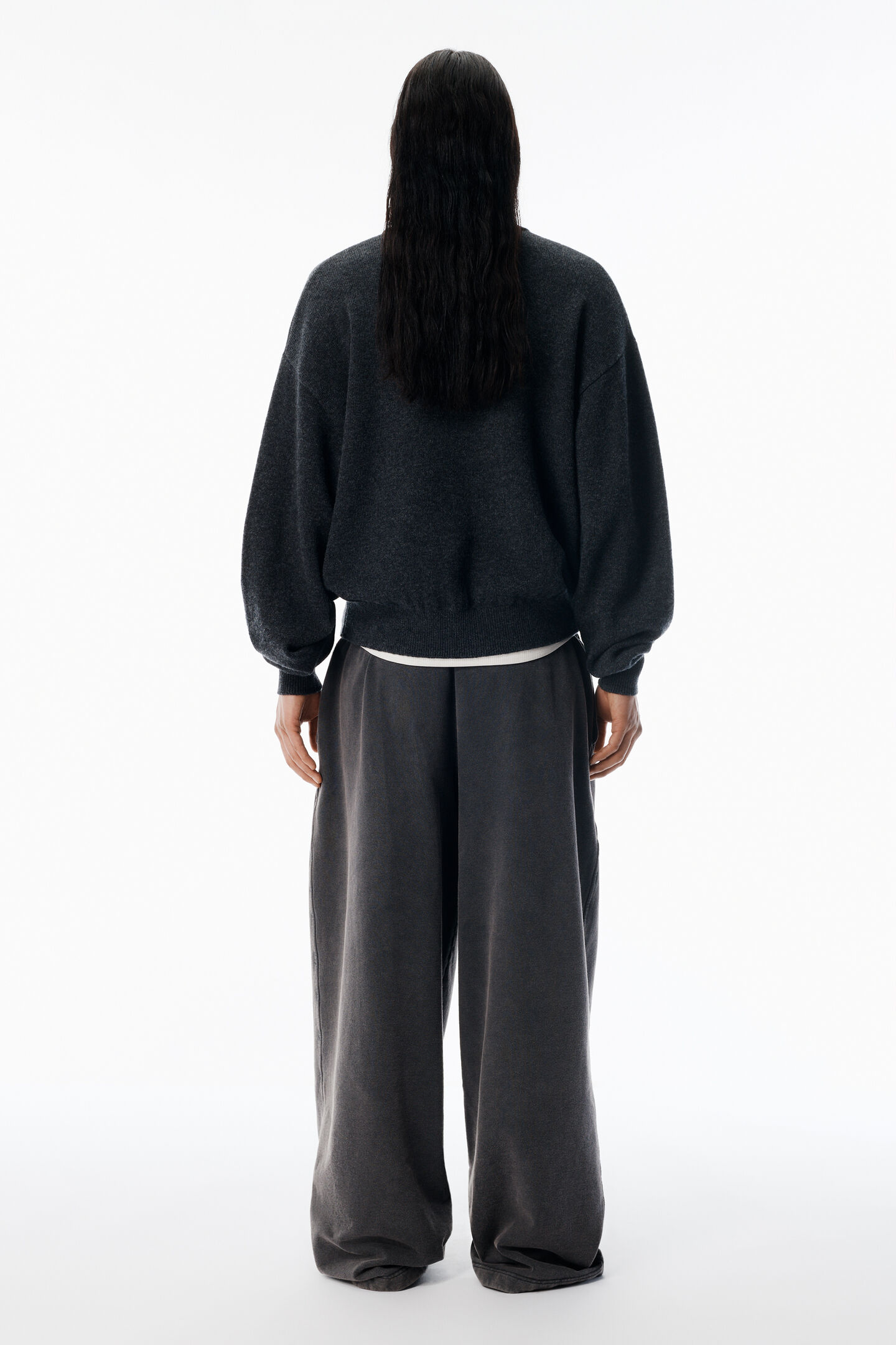 Alexander Wang 차콜 울 블렌드 헨리 풀오버