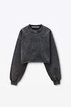 Alexander Wang washed black black cropped sweatshirt with logo