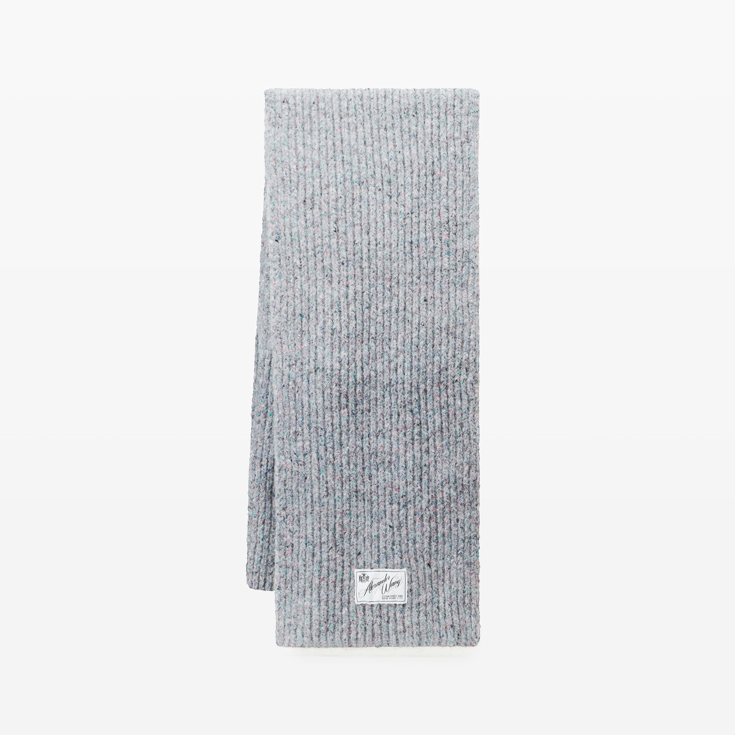 Alexander Wang Grey Mouline Tweed Knit Scarf In Gray