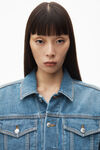 Alexander Wang washed light blue oversized trucker jacket in brushed denim