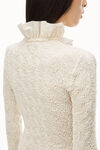alexander wang long ruffle jacket in smocked jersey vintage white