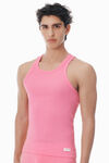 Alexander Wang lotus pink canotta rosa corta con design a vogatore uomo