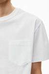 Alexander Wang white unisex pocket tee in high twist jersey