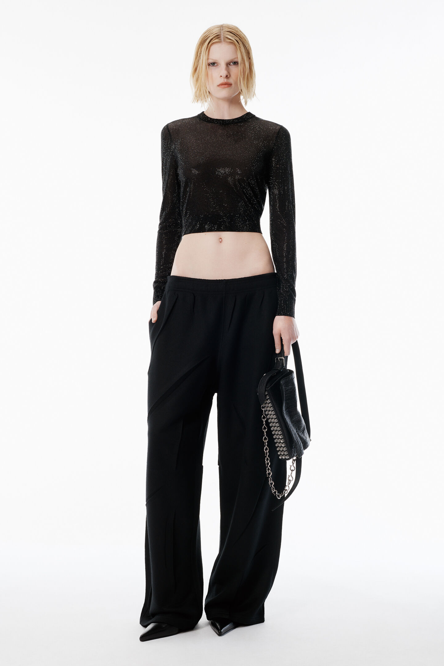 Alexander Wang Crystal Pullover In Black