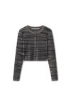 Alexander Wang eiffel tower digital animal-print crewneck cardigan in chenille