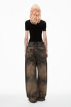 Alexander Wang black logo short sleeve mockneck top