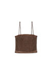 alexander wang clear bead hotfix camisole in light mesh chocolate