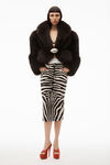 alexander wang short faux fur coat with shawl collar charcoal brown