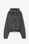Alexander Wang vintage grey 男士棉质毛圈布加大款拉链连帽衫