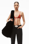 alexander wang fly high-rise stacked jean in denim washed black