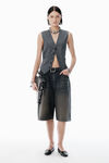 Alexander Wang dark grey melange graue weste aus wollmischgewebe mit kettenglieder-detail