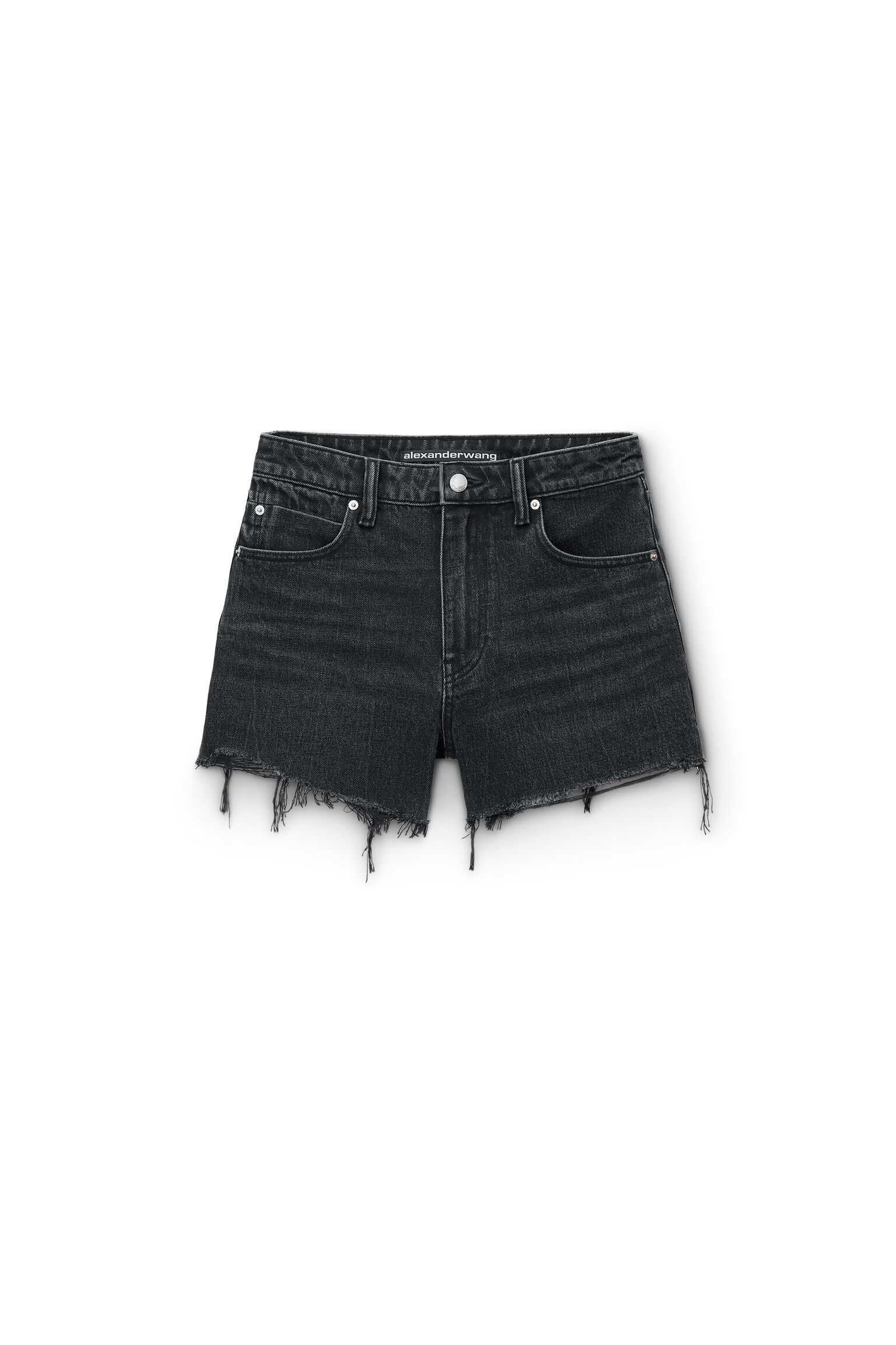 Bite High Rise Denim Short with logo pocket in GREY AGED 