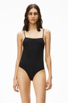 alexander wang crystal charm string swimsuit in jersey black