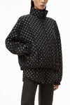 alexander wang 皱褶尼龙烫钻教练夹克 black