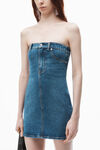 Alexander Wang deep blue tube dress in comfort stretch denim