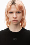 Alexander Wang black logo-embossed tee in superfine merino wool