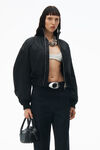 alexander wang straight leg pant in cotton twill black