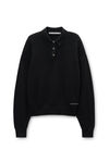 Alexander Wang black black wool-blend henley pullover