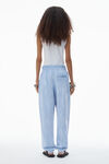 Alexander Wang washed pale blue puff logo sweatpant in structured terry
