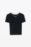 Alexander Wang black schwarzer pullover mit logoschild