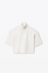 alexander wang short sleeve turtleneck in bodycon nylon soft white