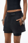 Alexander Wang washed black pre-styled short with boxer brief