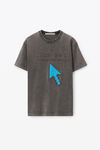 alexander wang clickbait graphic tee in compact jersey charcoal