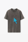 alexander wang 密织平纹针织标题党图案 t 恤 charcoal