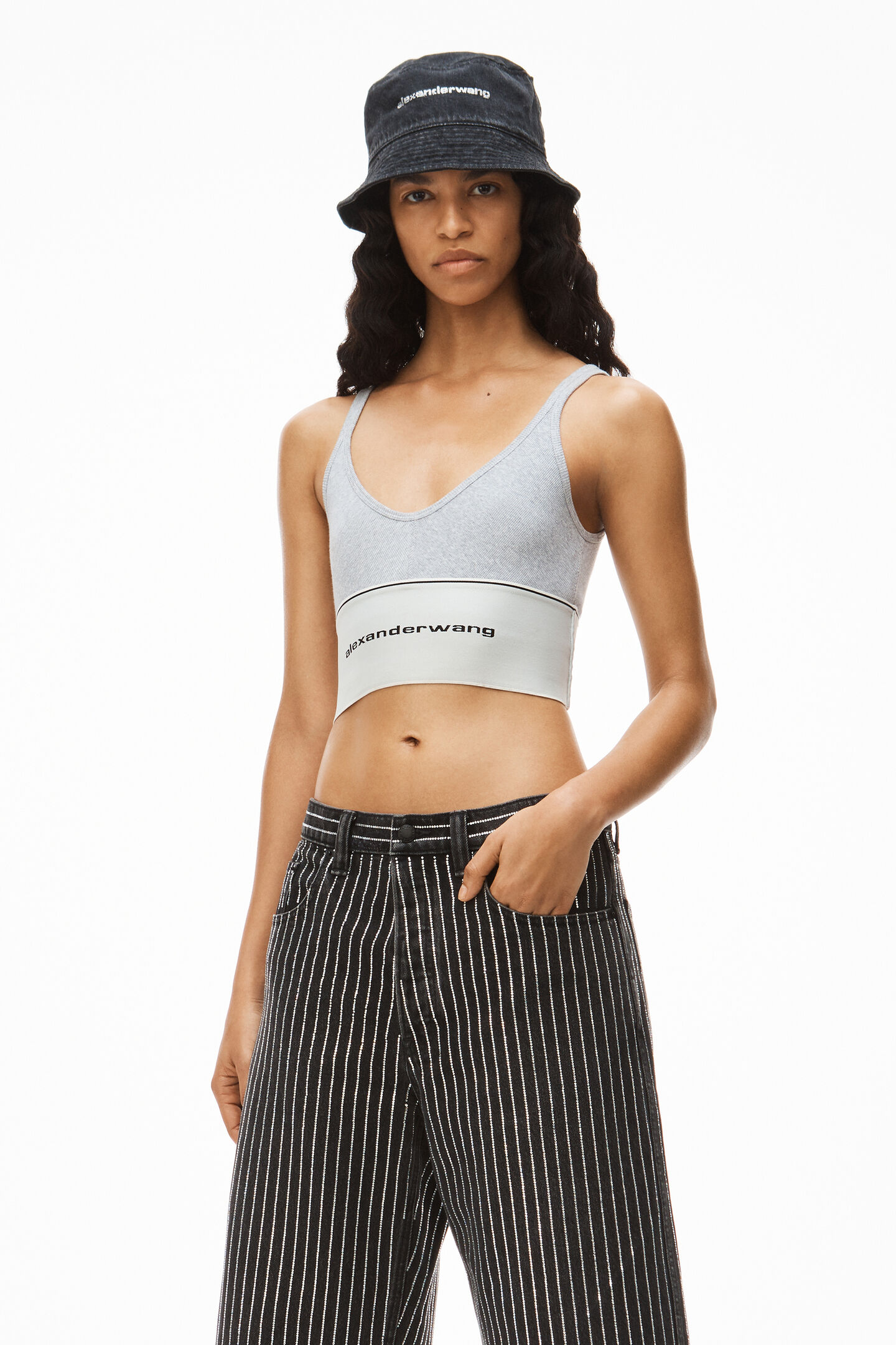 Alexanderwang Logo Elastic Bra Alexander Wang
