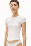 Alexander Wang white scoop neck ribbed cotton tee