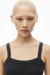 Alexander Wang washed black minidress in waffle-knit cotton stretch