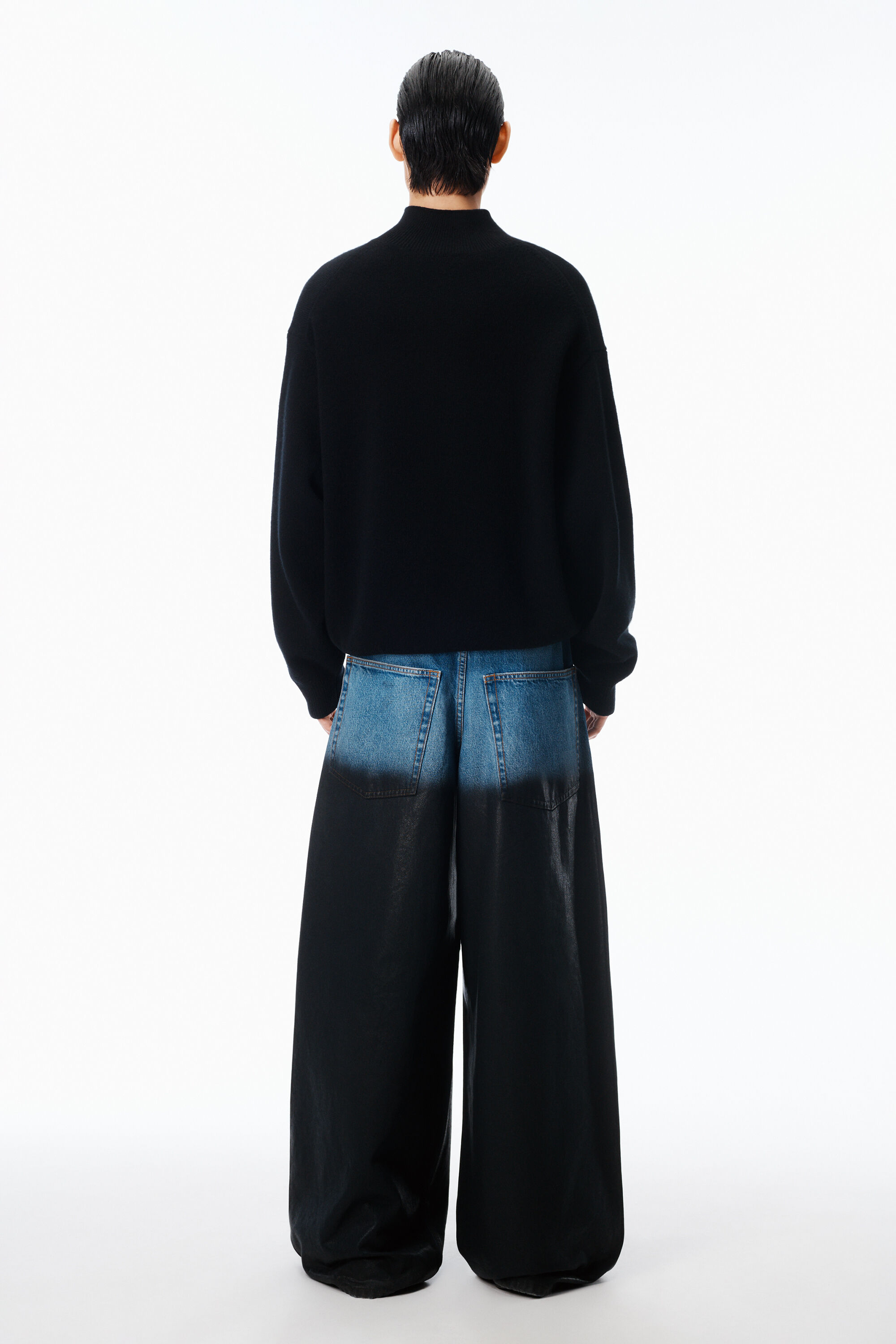アレキサンダ➖　ニット alexanderwang アレキサンダーワング タートルネック ヘンリー BLACK