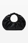 crescent large shoulder bag in crackle patent leather