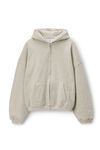 oversized zip up hoodie in flocked terry