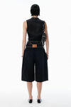 Alexander Wang faded black shorts neri con design integrato e decorazioni in metallo