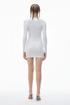 Alexander Wang white crystal hotfix long-sleeve loungewear minidress