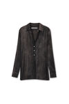 Alexander Wang washed charcoal crystal hotfix slim-fit shirt