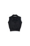 Alexander Wang washed black black cotton-blend chenille logo polo