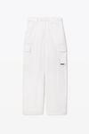 alexander wang cargo pants in compact cotton bright white